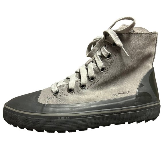 Sorel Cheyanne Metro Hi Lace Suede Leather Quarry Gray Waterproof Boots Mens 9.5 - Picture 4 of 16